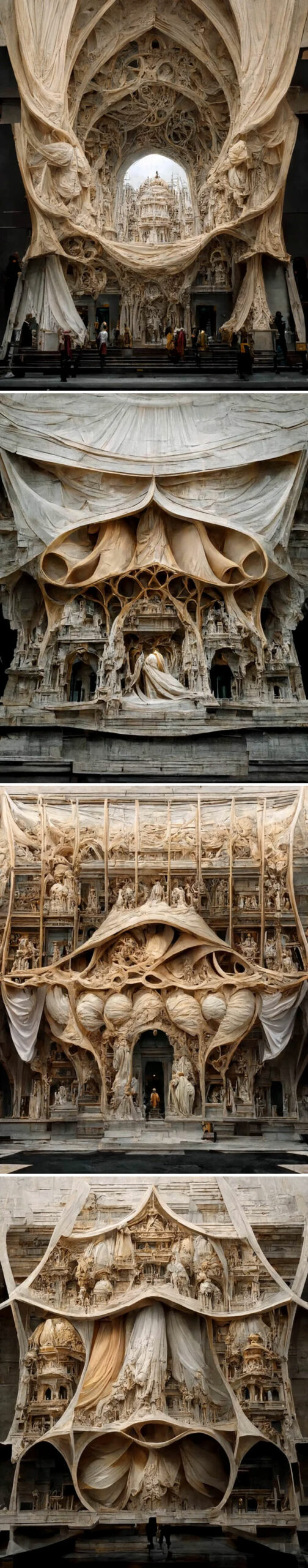 Imagine The "Blurred Zone" - Renaissance And Baroque Facades Experiments With Tensile Structure By Mohammad Qasim Iqbal