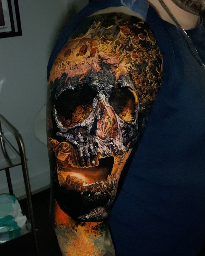 Horror Inspired Tattoo By Art Sandry Riffard