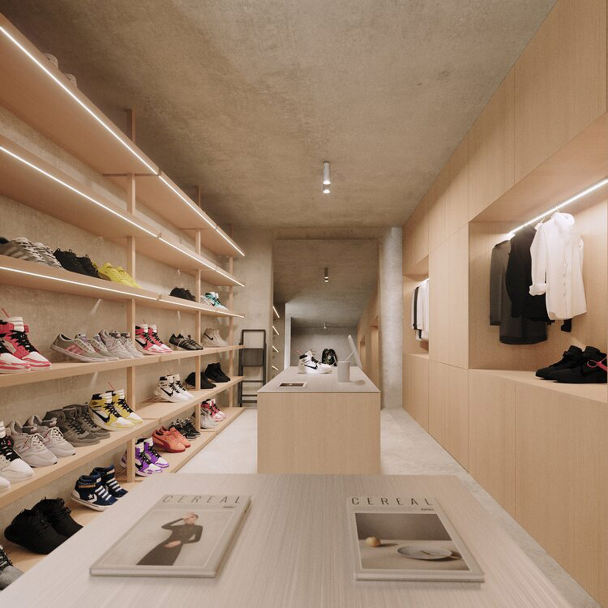 Is it a shoe store, or is it a walk-in wardrobe? No need to decide; bask in the glory of this enviable kicks collection.