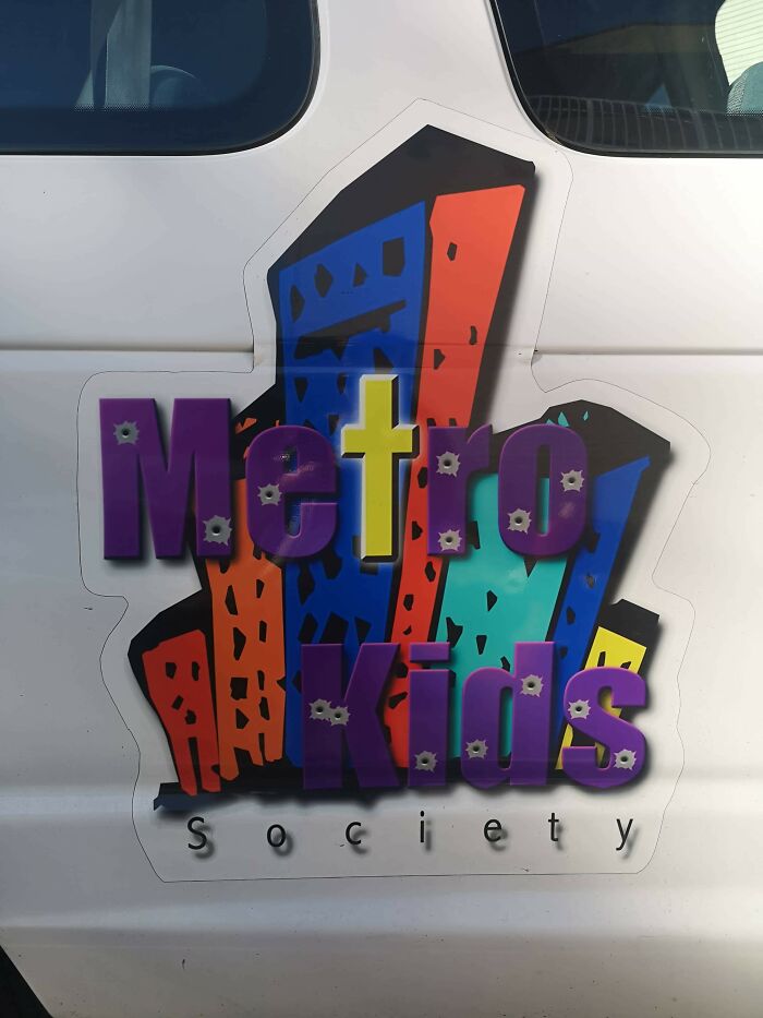 This Kids Society Logo... The Bullet Holes Are An Interesting Touch