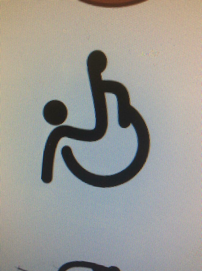 The Logo For Wheelchair Rugby Looks Like A Guy Falling Off A Wheelchair
