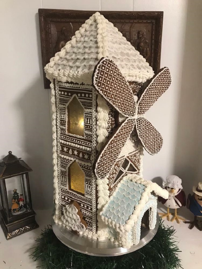 My Wife Attempted A Gingerbread Windmill This Year; I Call It A Success!