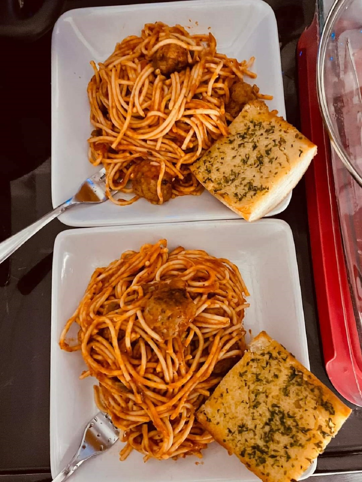 It's Not Much, But My Best Friend Cooked Us This Meal So That I Would Eat Something After A Few Days Of Depression-Nesting. Some Days You Need Spaghetti, Garlic Bread, And A Great Friend