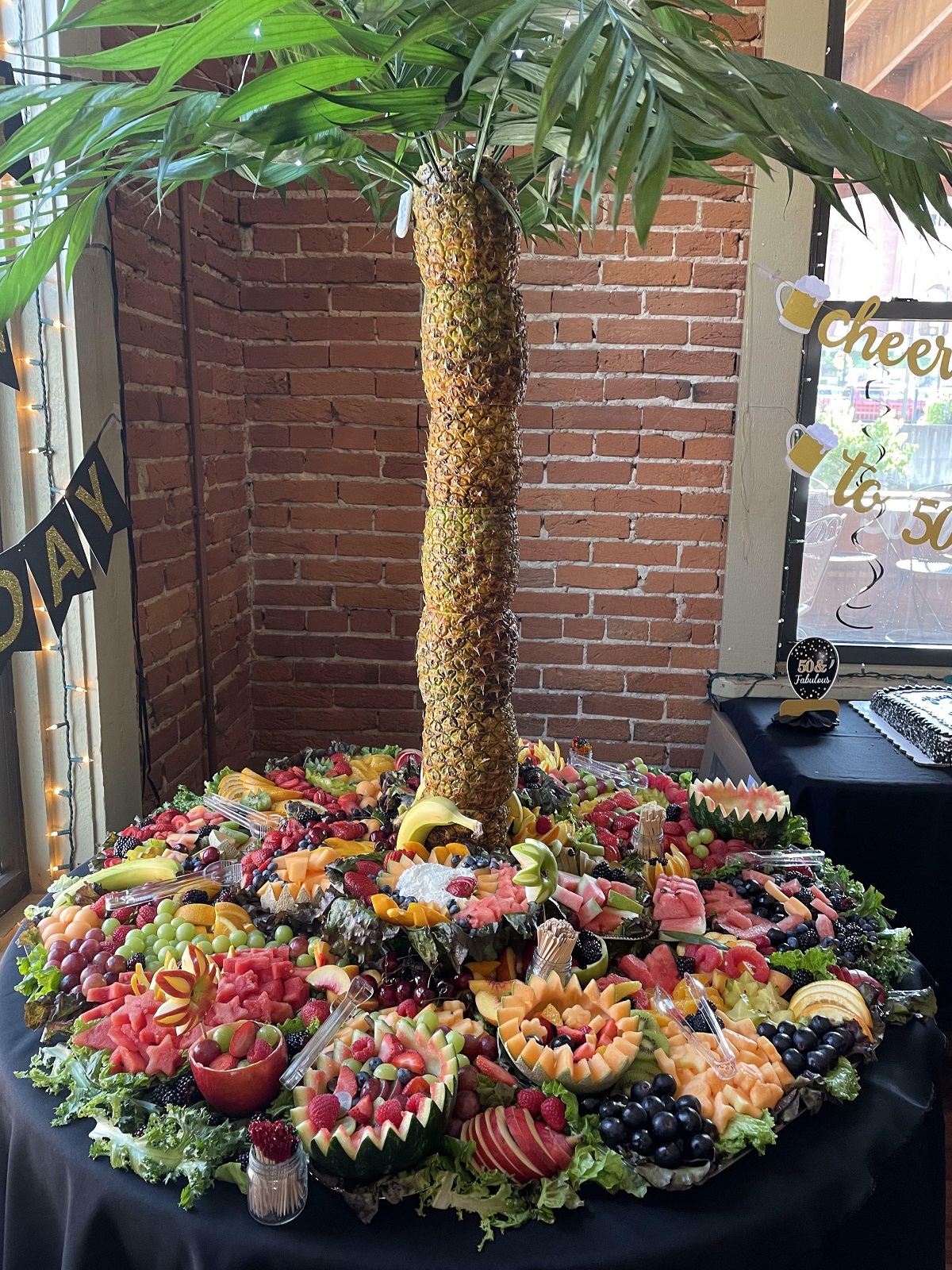 My Mom Made A Pineapple Tree Fruit Display