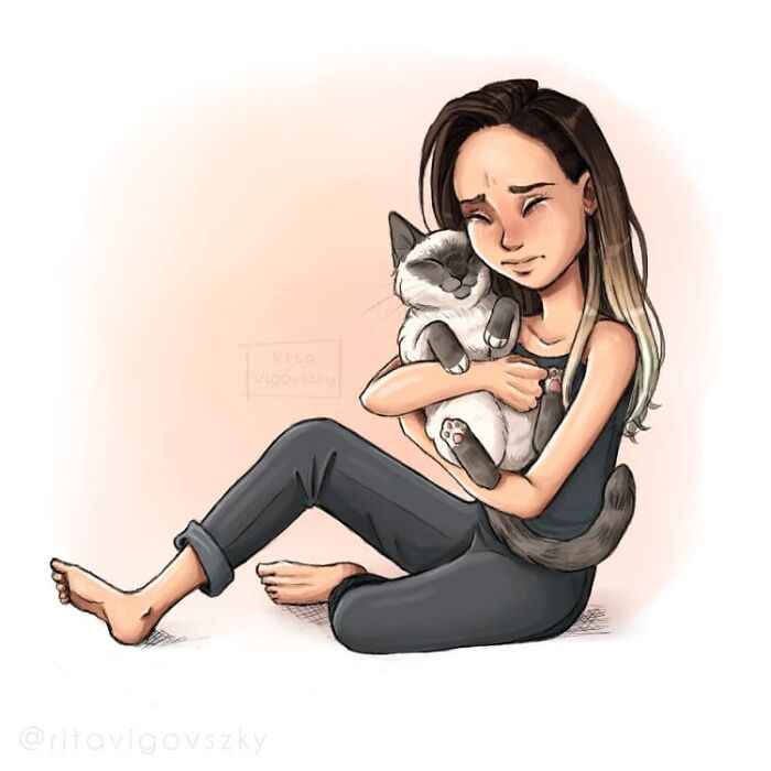 “What It’s Like To Have A Cat”: Illustration By Rita Vigovszky