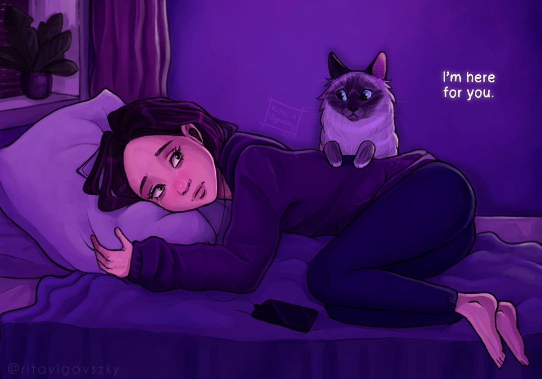 Artist Illustrates What Everyday Life With Her Cat Is Like