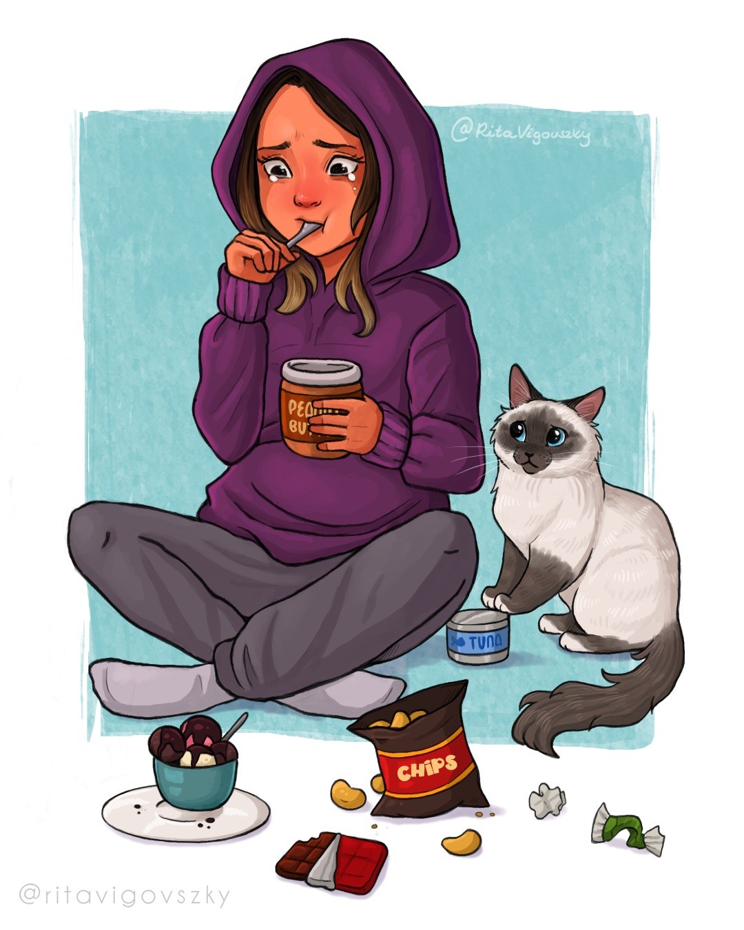 Artist Illustrates What Everyday Life With Her Cat Is Like