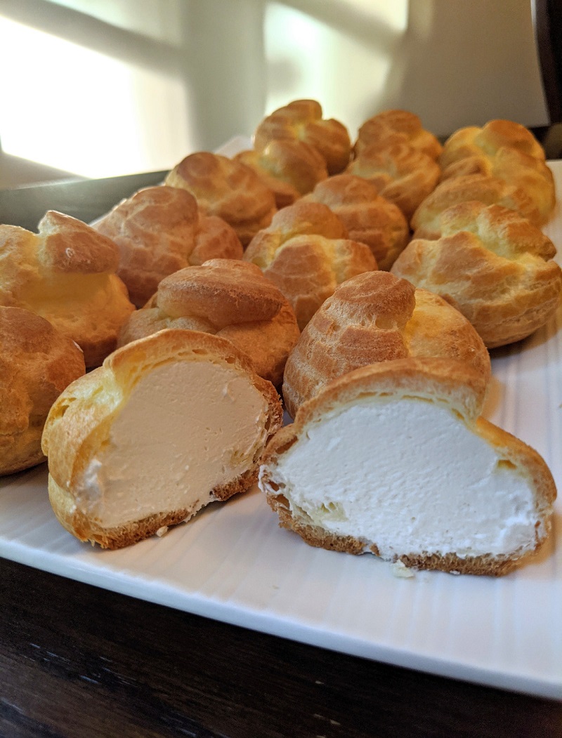 Homemade Cream Puffs That Are Filled To The Brim