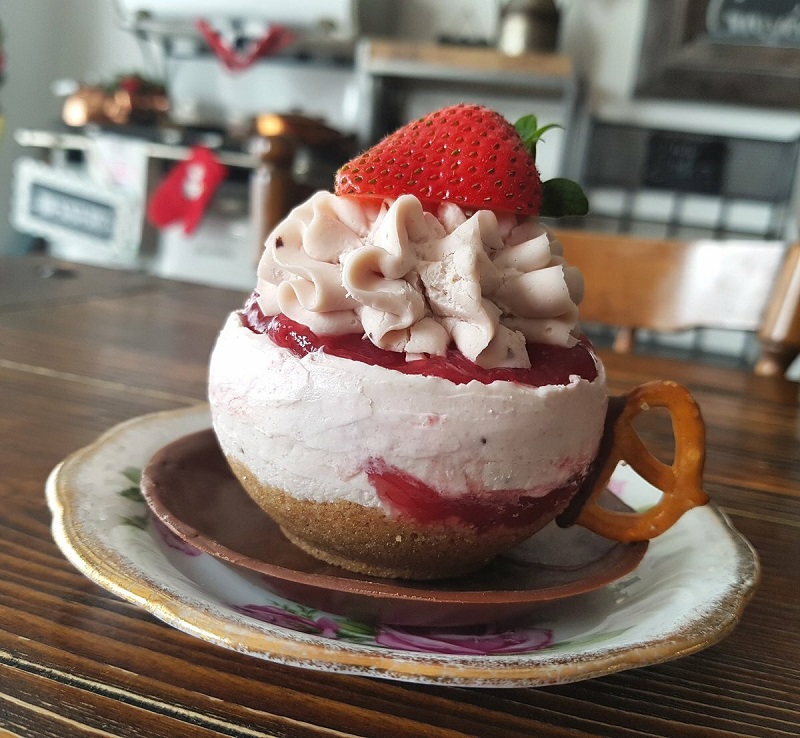 A Cup Of Strawberry Cheesecake