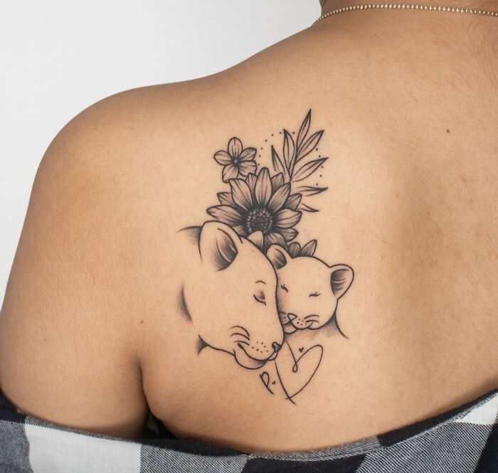 The Lioness And Cub Tattoo