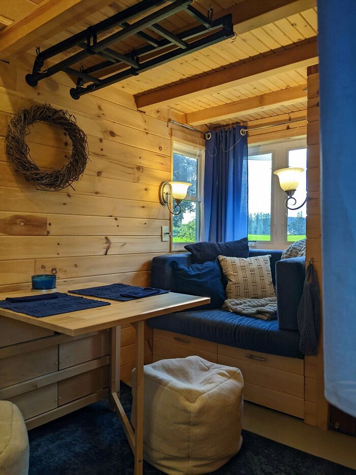Our Freshly Completed Tiny House Comes With A Lovely Reading Corner!
