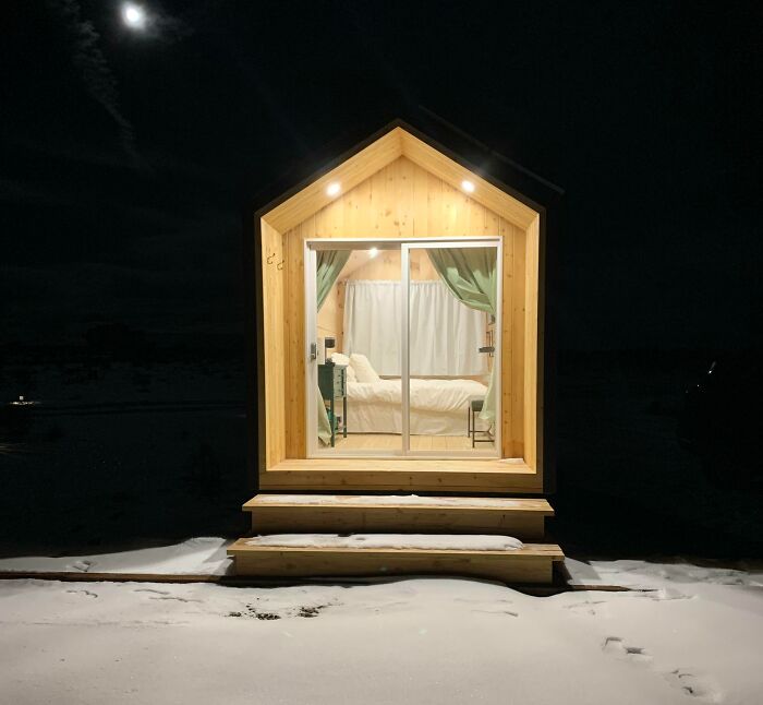 First Snow At Our Tiny House!