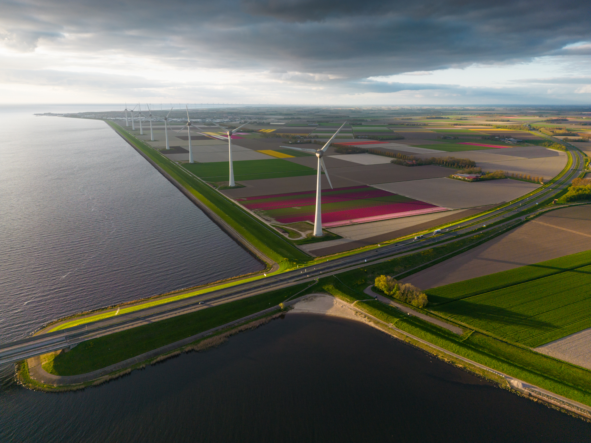 The Flevoland Provence in The Netherlands wasn't there many years ago. The Dutch made it in the water themselves; that's why it looks like this!