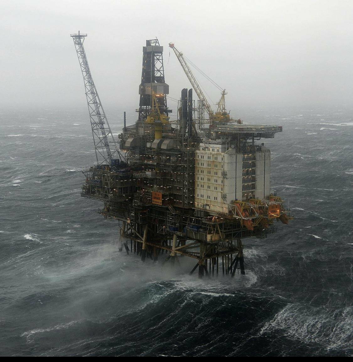 Oil Rig In Brage Oil Field Located In The North Sea 120 Km Northwest Of The City Of Bergen