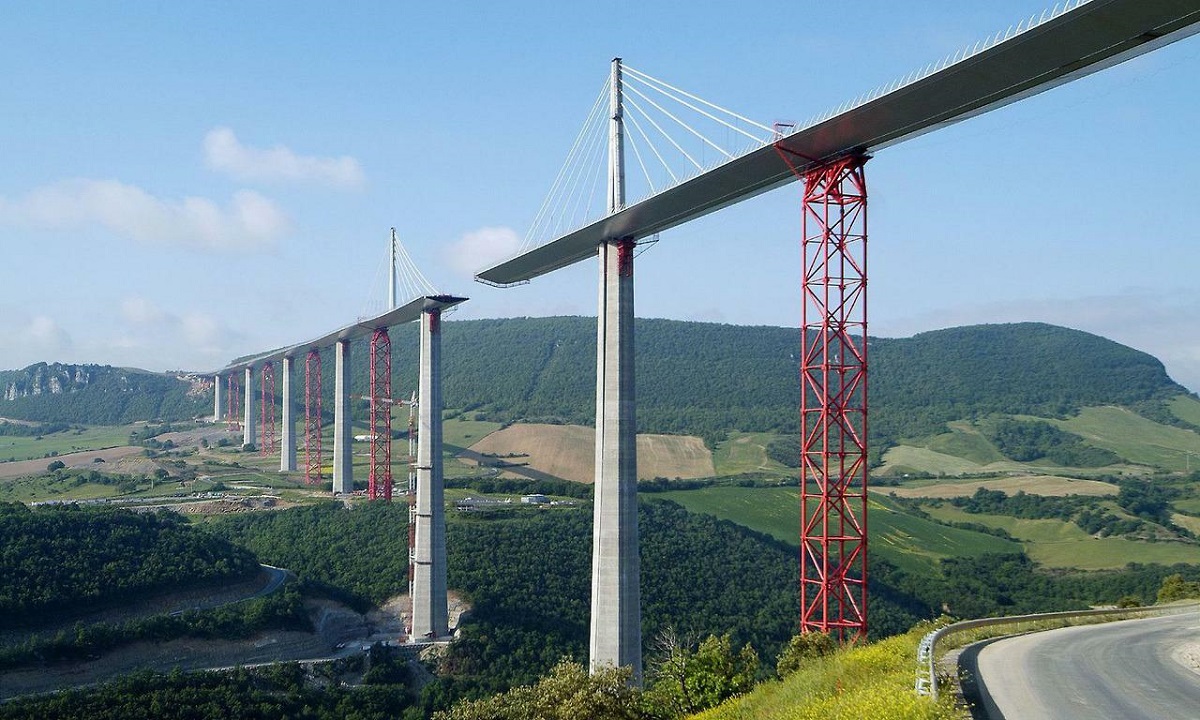 2004 Photo Of The Millau Viaduct In Southern France Under Construction