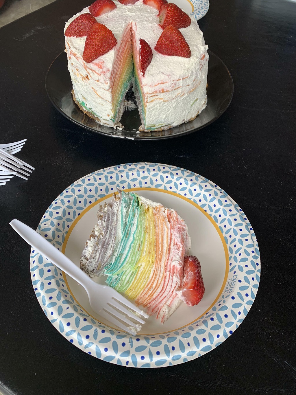 First-Ever Attempt At A Rainbow Crepe Cake 🌈