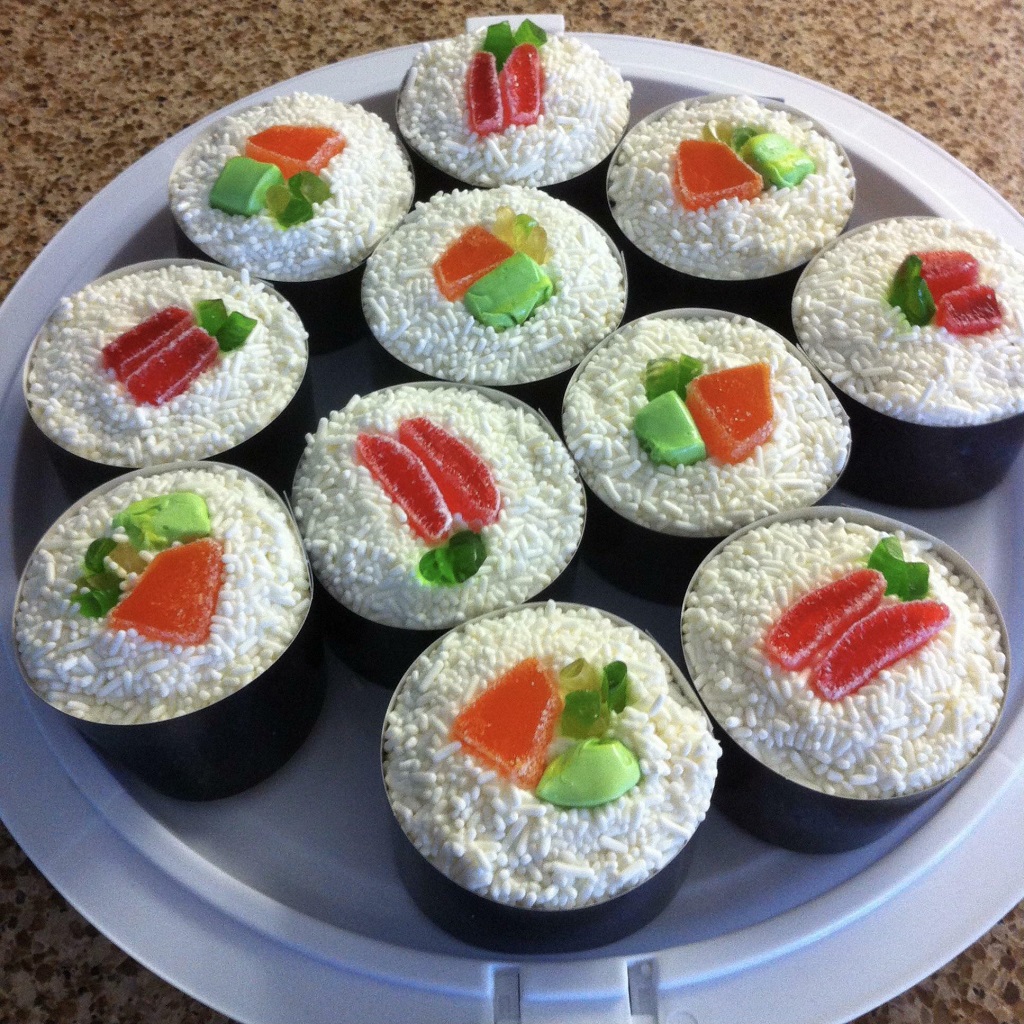 My Attempt As Sushi Inspired Cupcakes: