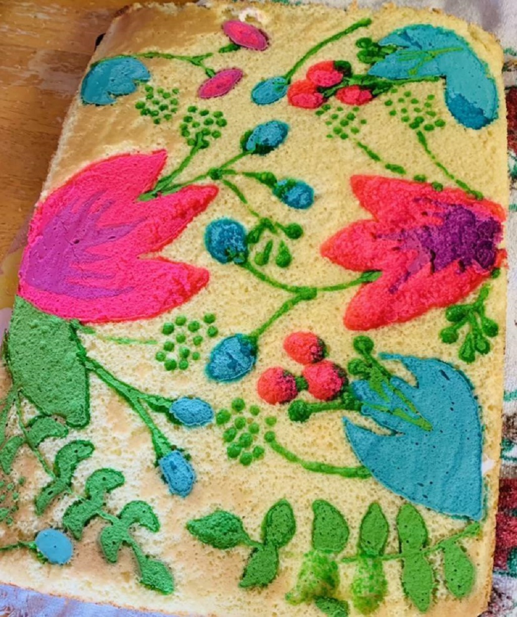 Attempted A Frosting Free "Decorated" Cake- For My Daughter. She Has Celiac And A Few Other Allergies That Prevent Her From Having The "Pretty Stuff." She Was Happy