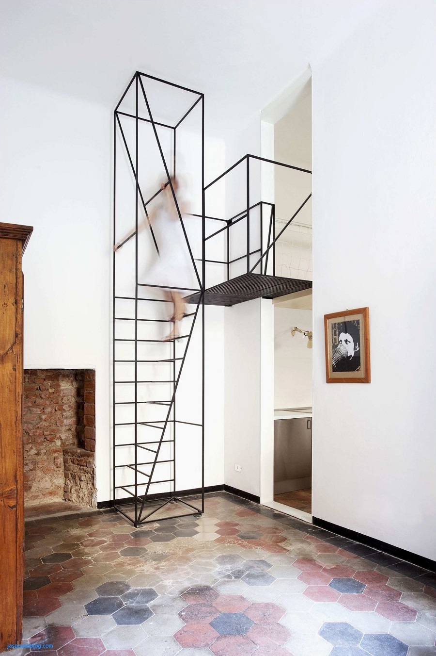 "Stairs" Designed By Francesco Librizzi. It's More Of A Treacherous Ladder. I'd Consider Going Up These. I would Not Be Interested In Going Down Them