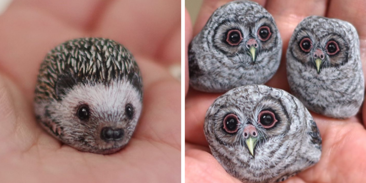 Japanese Artist Brings Stones To Life By Turning Them Into Animals That Fit In The Palm Of Your Hand