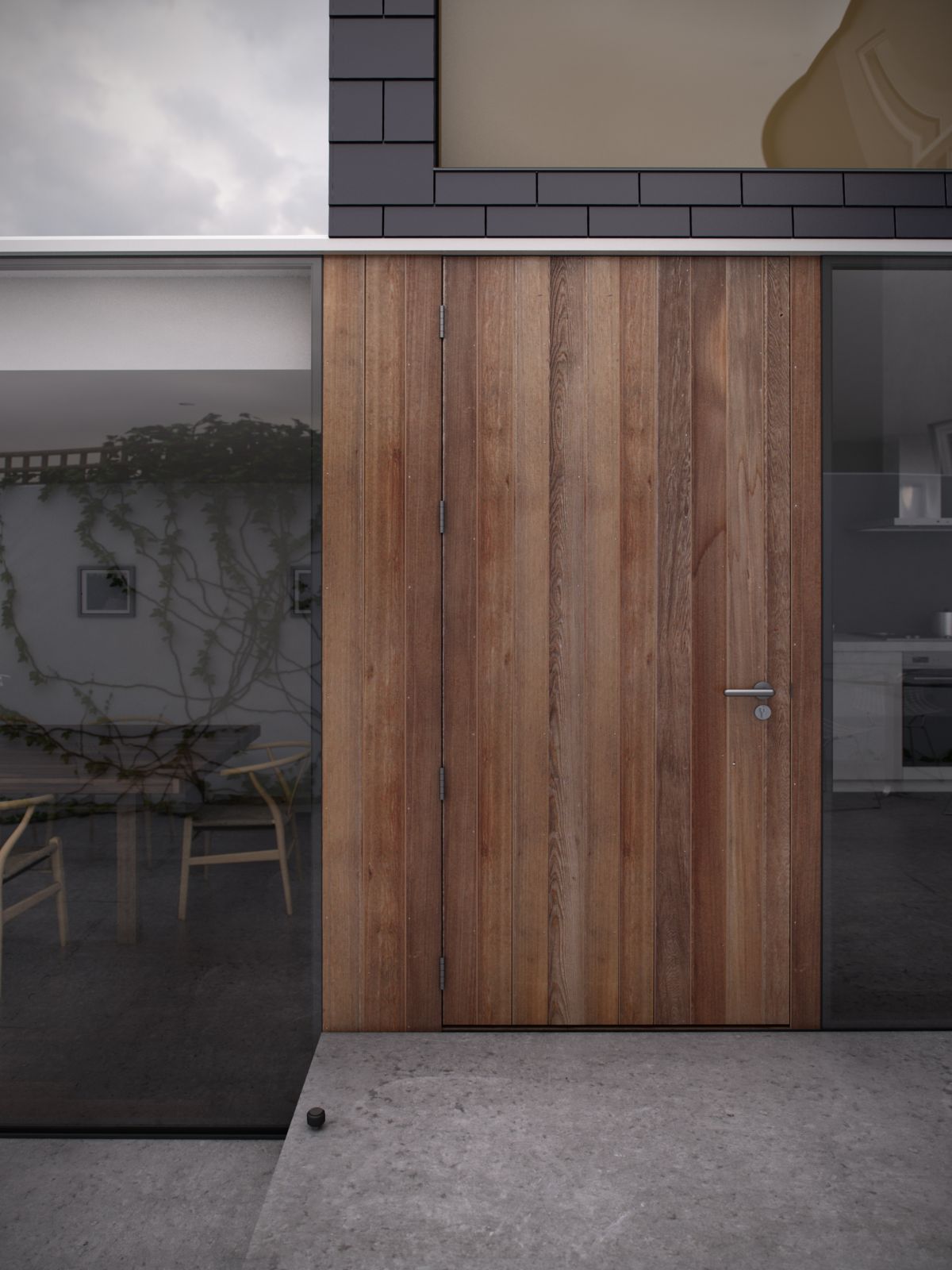 Heavy Wooden Door For Glass House
