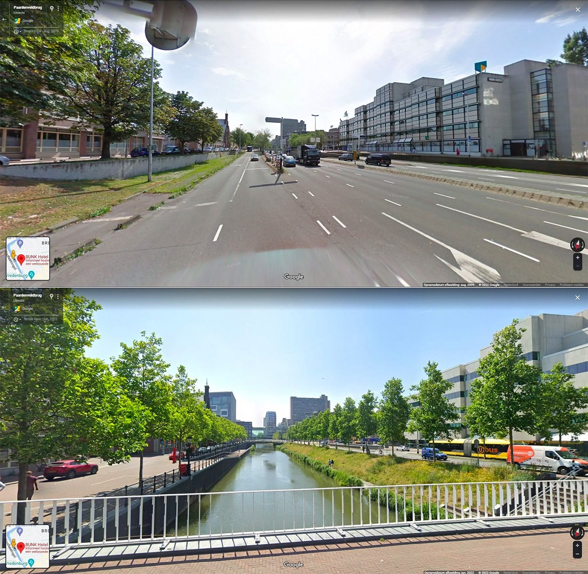 Utrecht, The Netherlands: 50 Years Ago, This Canal Was Filled And Converted Into A Highway. Now It Has Finally Been Transformed Back, With Space For Cyclists And Nature As Well