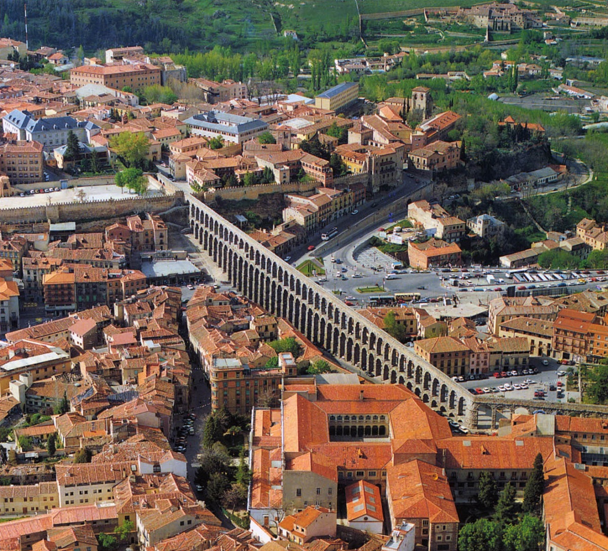 The Ancient Roman Aqueduct In Segovia, Spain - Standing Since The 1st Century