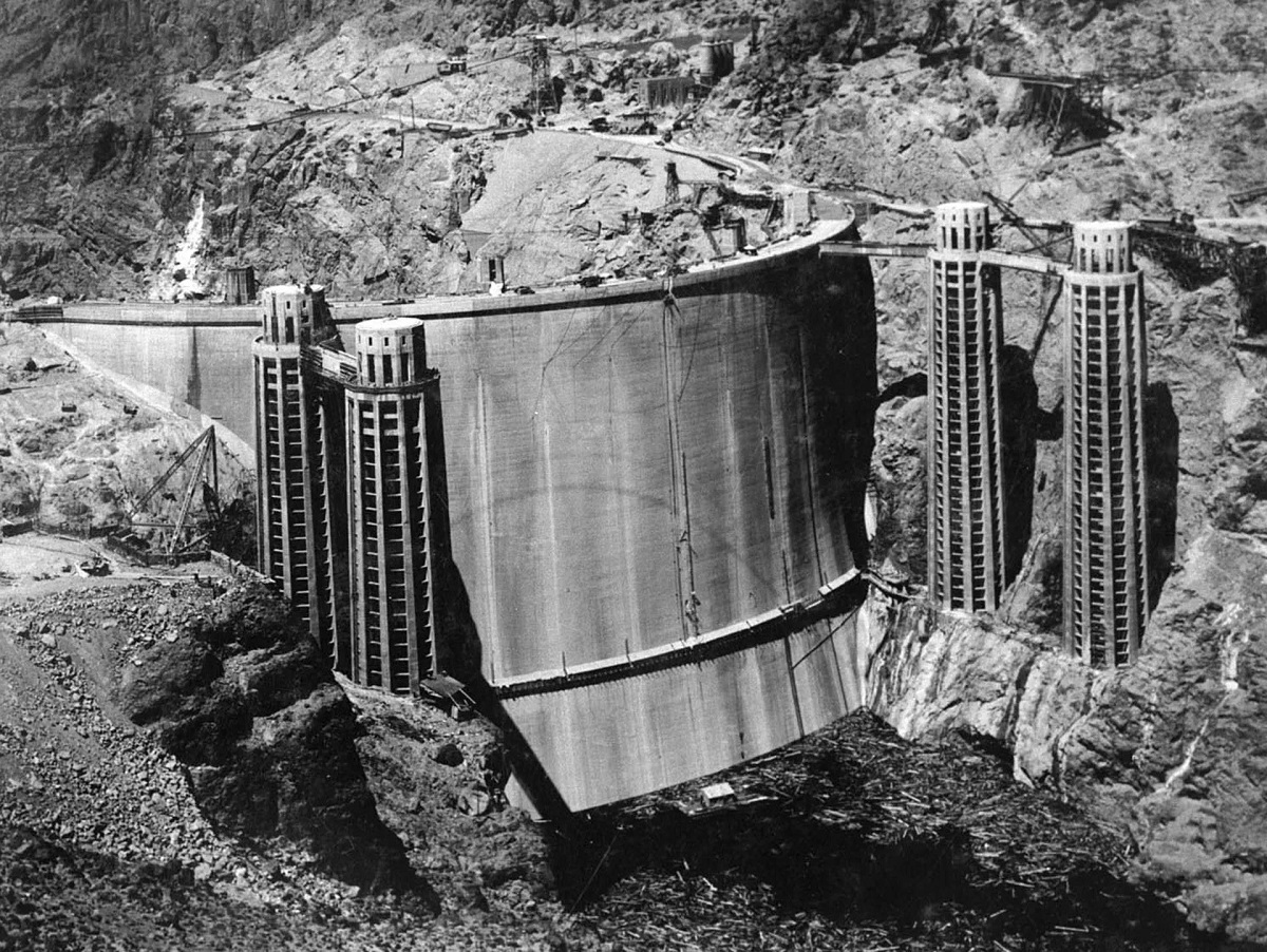 The Rarely Seen Back Of The Hoover Dam Before It Was Filled With Water, 1936