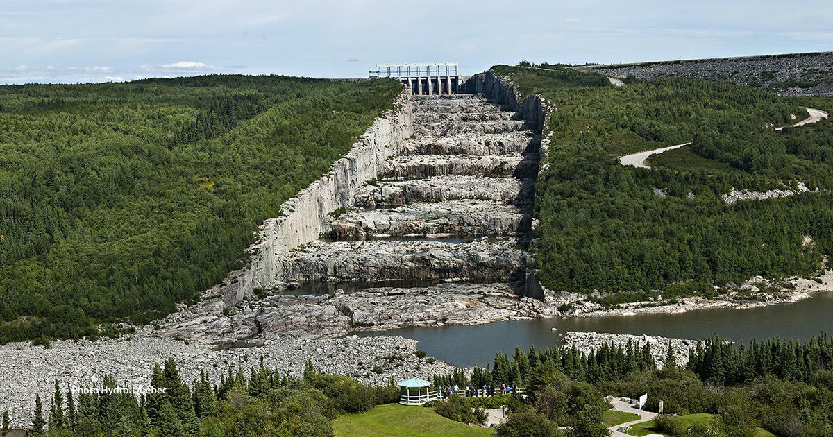 The Spillway Of The Robert-Bourassa Power Station In Northern Quebec. It's Nicknamed "Giant's Staircase," And I Found It On Google Earth