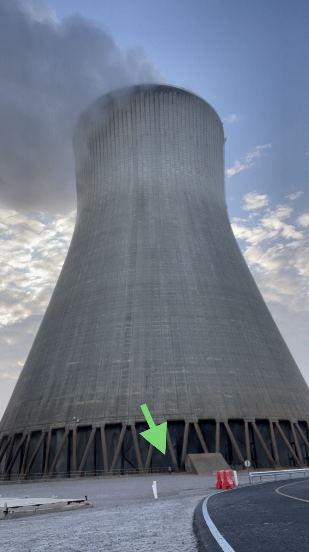Man Compared To A Nuclear Cooling Tower