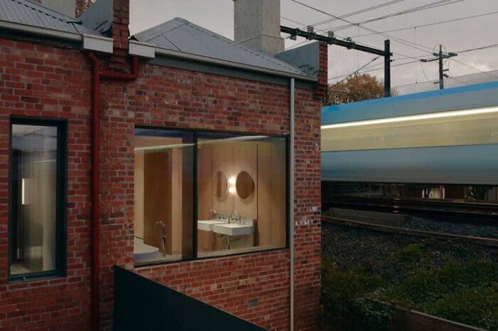 "The Clients Insisted On A Big Window In What Must Now Be The Least Discreet Bathroom In Melbourne." Note The Train