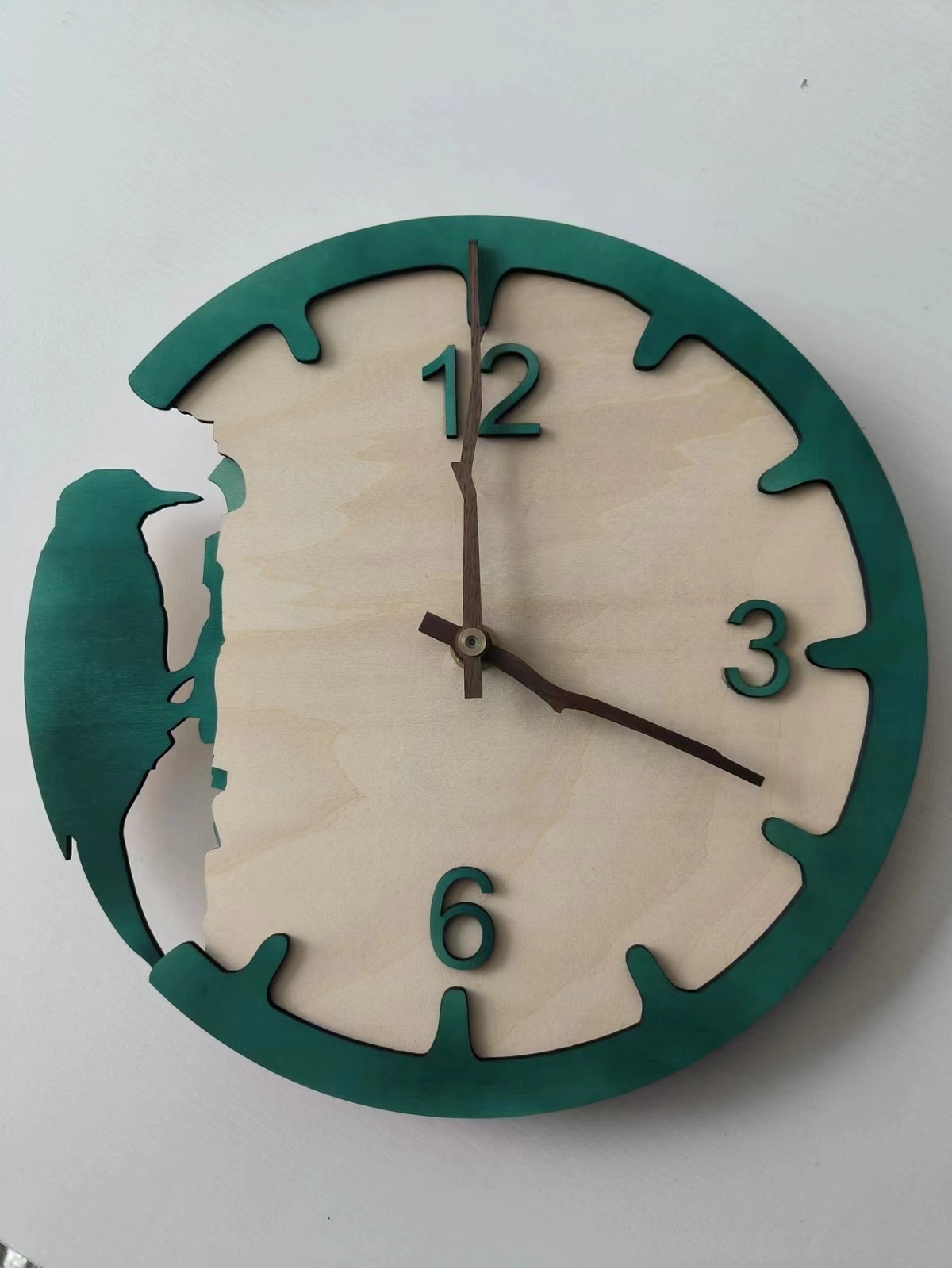 DIY Woodpecker Clock Made By Myself. The Material Is 3mm Plywood