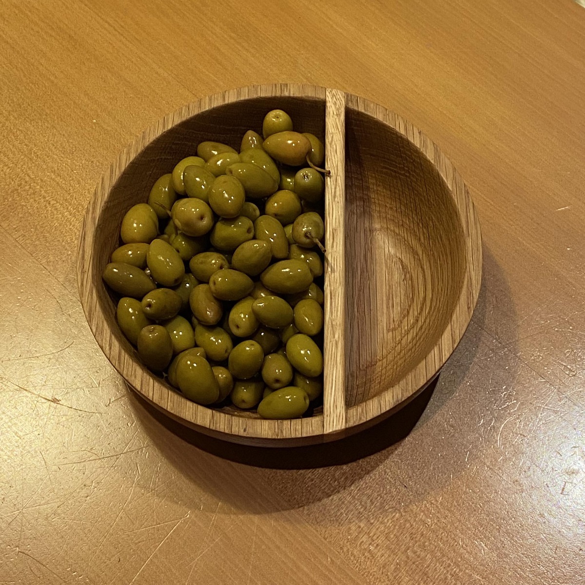 Olive And Pit Bowl, Oak