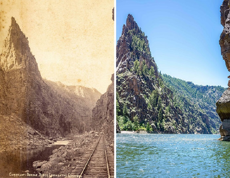 The Curecanti Needle, Black Canyon, Colorado, 1880s Vs. 2023