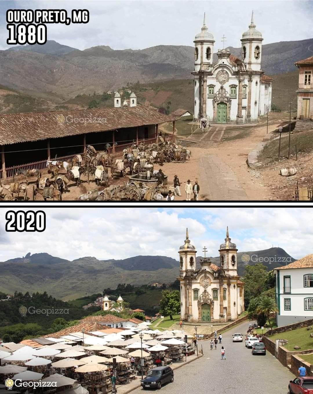 Ouro Preto, Brazil - Then And Now Photos
