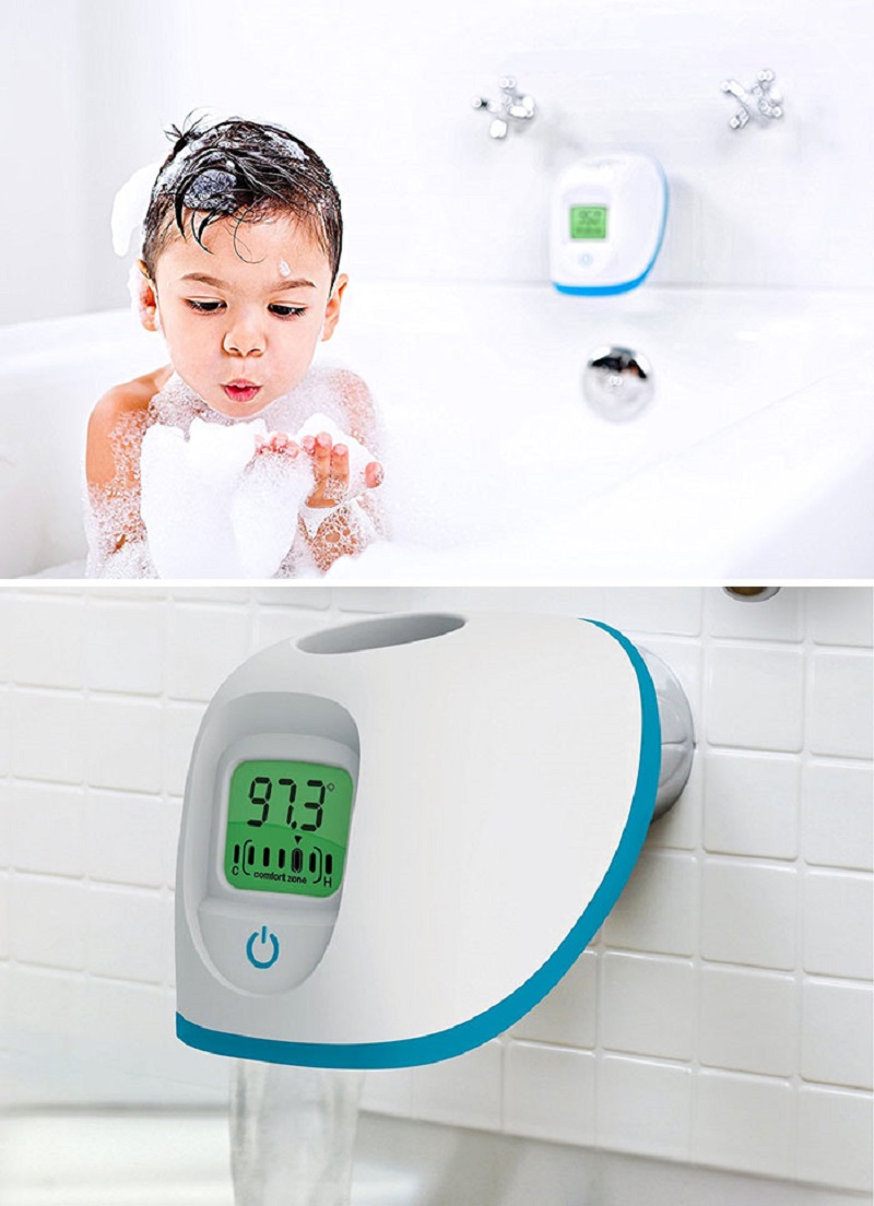 Spout Cover That Tracks The Temperature Of The Water Coming Out Of The Faucet And Alerts You If It's Getting Too Hot