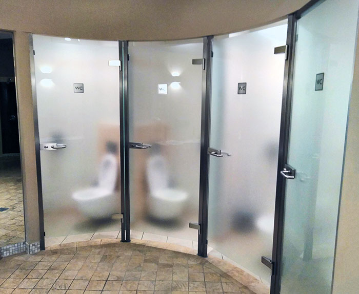 Semi-Transparent Bathroom Stall Doors