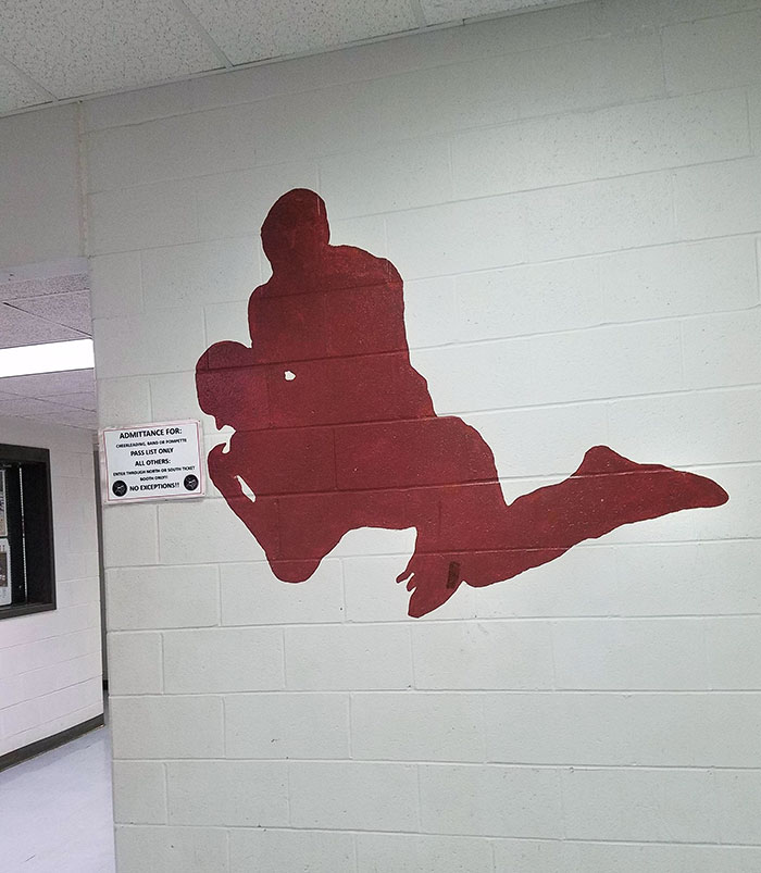 This Wrestling Painting At A High School
