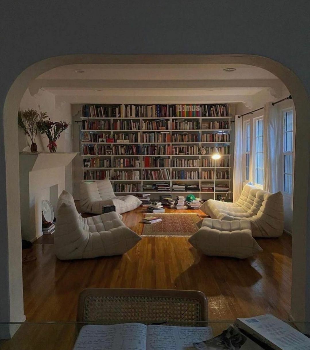 Cozy Home Library In Los Angeles, California