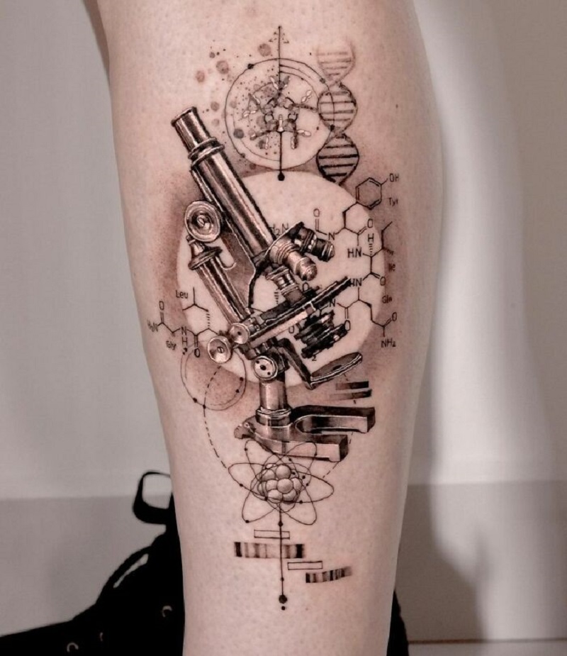Realistic Microscope Tattoo