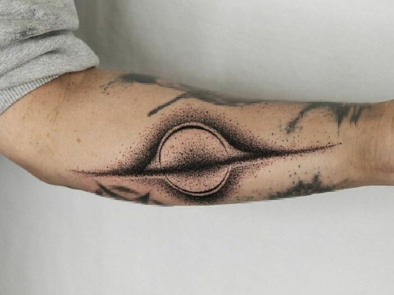 Black Planet Tattoo On Arm