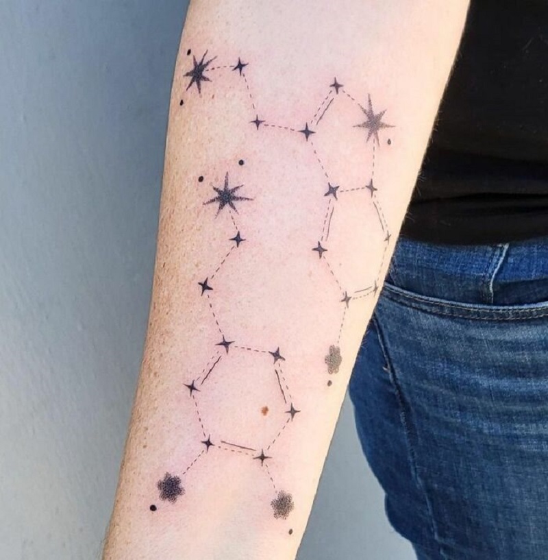 Dopamine And Serotonin Constellation Tattoo