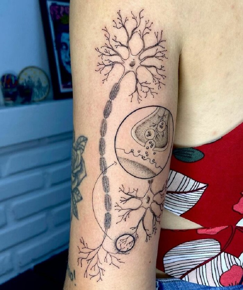 Neuron Tattoo On Arm - Science Tattoos