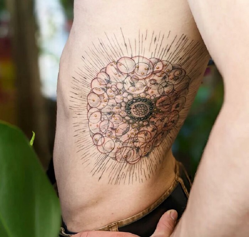 Large Radiolarian Tattoo Originally Drawn By Ernst Haeckel