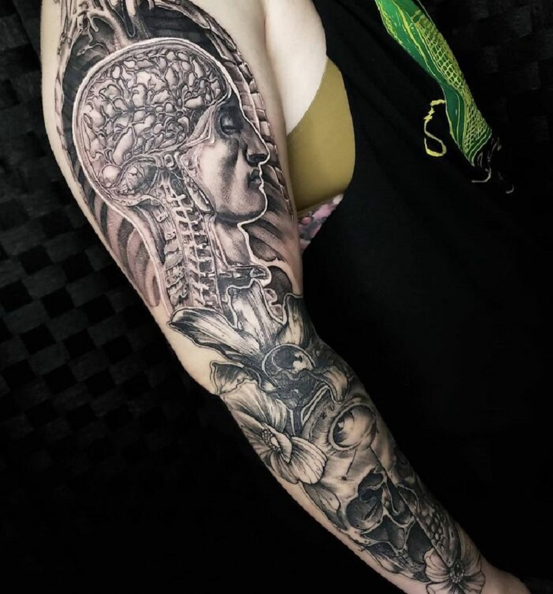 Anatomical Science Tattoo Sleeve