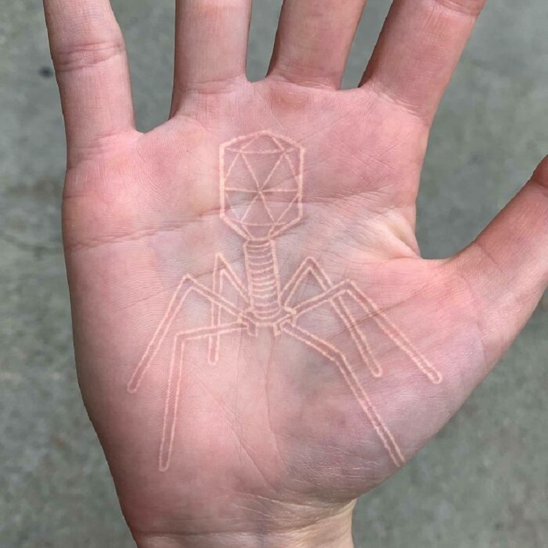 Virus Palm Tattoo