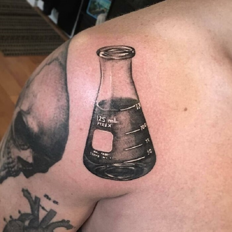 Medical Flask Shoulder Tattoo