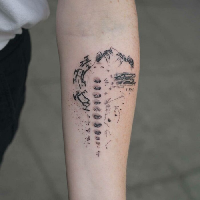 Ant Evolution Tattoo On Arm