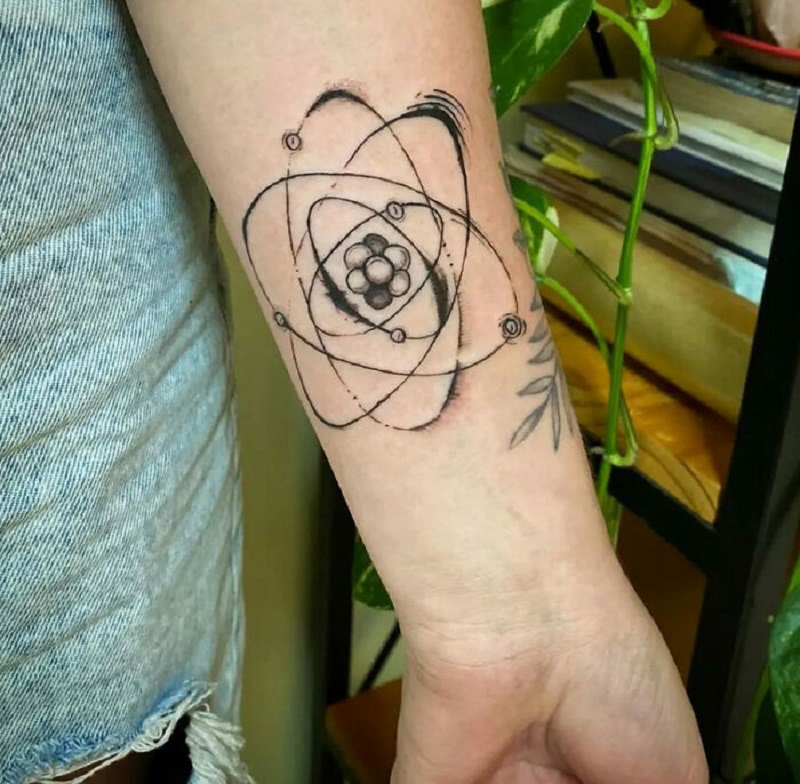 Rutherford's Atomic Model Tattoo