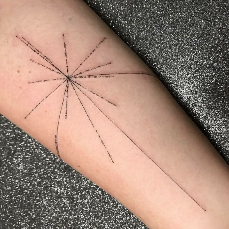 Ultra-Fine Pulsar Map Tattoo